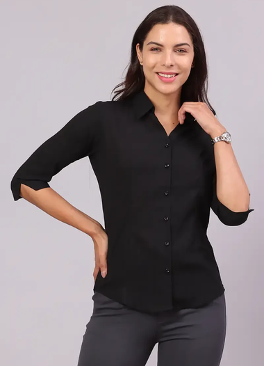 Georgette Solid Shirt for Women